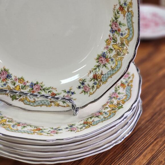 Crown Ivory Bread and Butter Plates, Vintage Hand Painted China - Picture 4 of 10